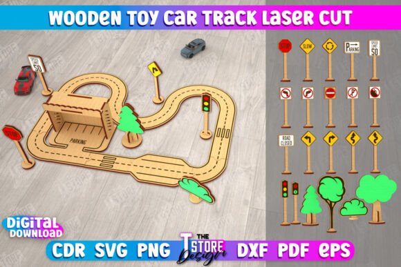 Download Wooden Toy Car Track | Racing Track |CNC - Toy car Collection