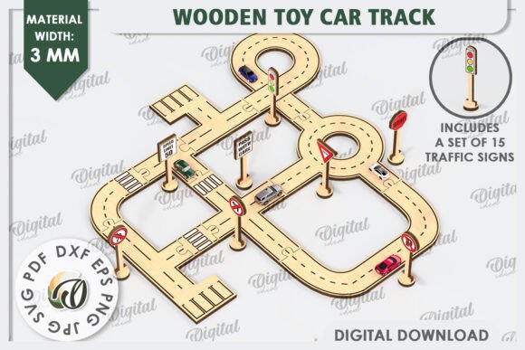 Download Wooden Toy Car Track Laser Cut Design - Toy car Collection