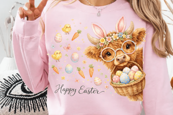 Download Easter Day Highland Cow PNG, Cute Cow - Cute Collection