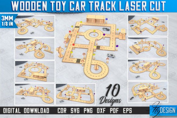 Download Wooden Toy Car Track Laser Cut Bundle - Toy car Collection