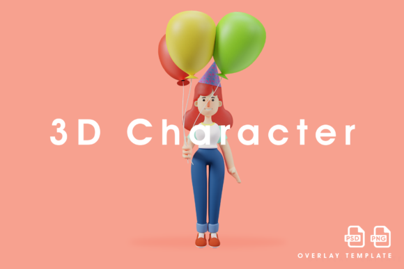 Download Smiley Face 3D Cute Girl with Balloons - Cute Collection