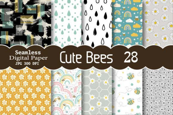Download Cute Bees Digital Papers - Cute Collection