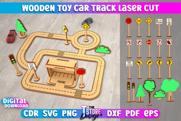 Download Wooden Toy Car Track | Racing Track |CNC - Toy car Collection