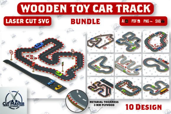 Download Wooden Toy Car Track Laser Cut Bundle - Toy car Collection