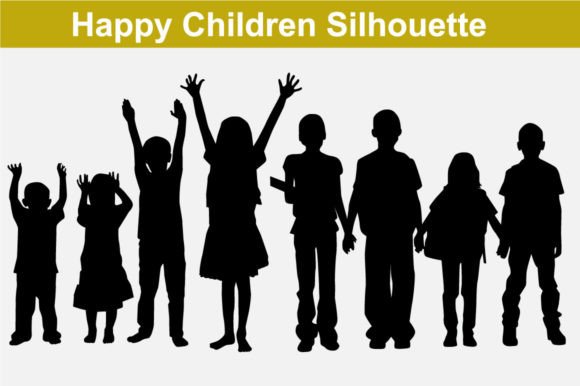 Download Happy Cute Children Silhouette - Cute Collection