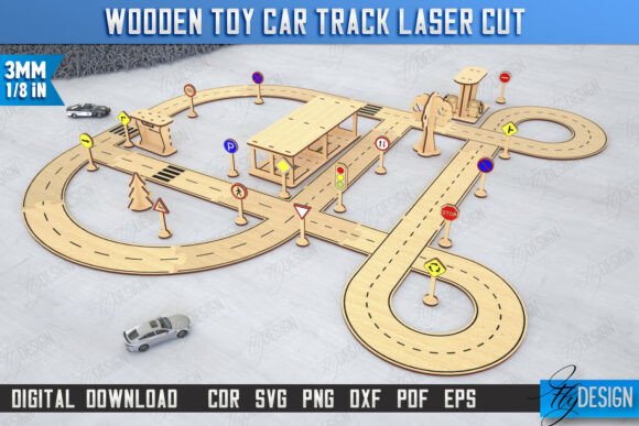Download Toy Car Track Laser Cut | Road Model|CNC - Toy car Collection