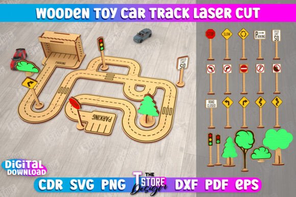 Download Wooden Toy Car Track | Racing Track |CNC - Toy car Collection