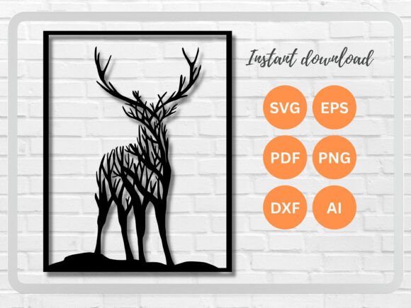 Download Deer Wall Art Laser Cut File SVG DFX - Premium Resources