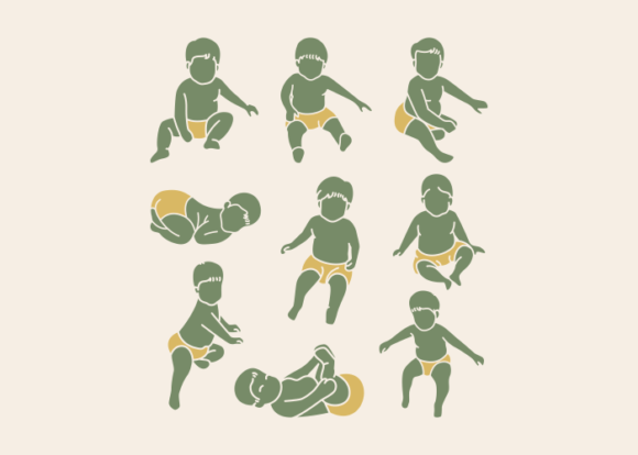 Download Cute Baby Kids Silhouette Vector - Cute Collection