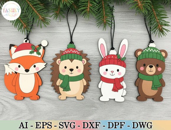 Download Cute Christmas Animal Ornament SVG - Cute Collection