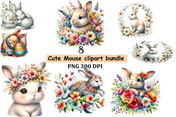 Download Cute Rabbits Surrounded by Flower - Cute Collection