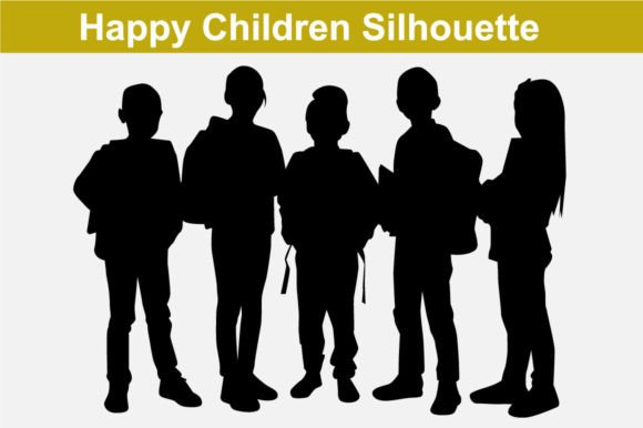 Download Happy Cute Children Silhouette - Cute Collection