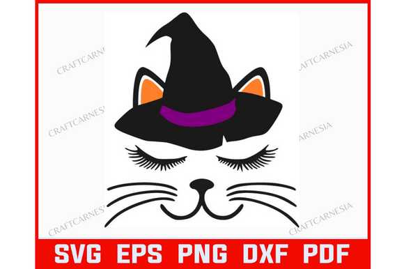 Download Witch Cat Head Cute Cat  Popular Svg - Cute Collection